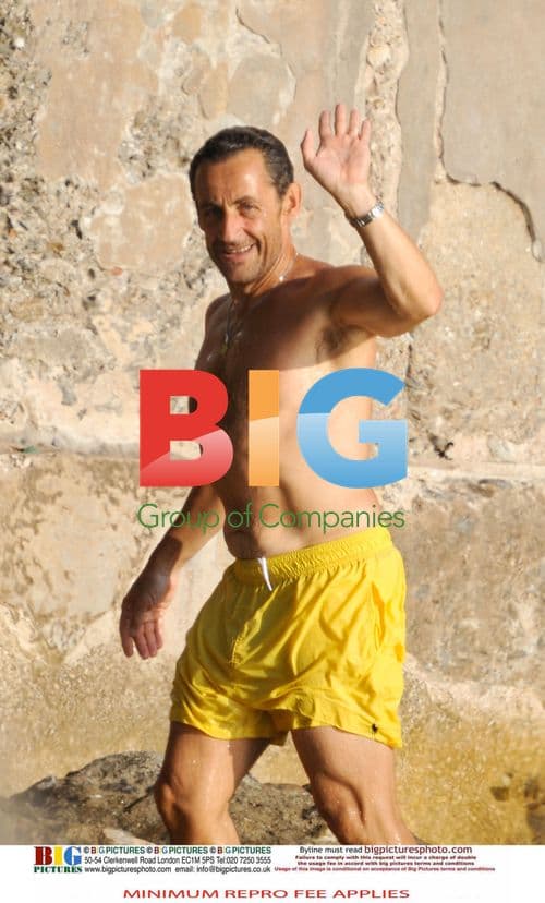 Sarkozy and Bruni Swim at Family Home