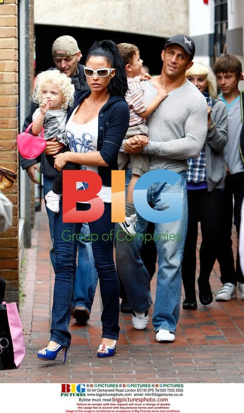 Katie Price and Alex Reid with kids in Brighton