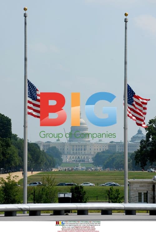 US Capitol Flags at Half-Mast for Edward Kennedy