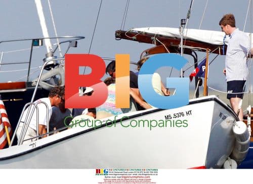 Ted Kennedy Assisted onto Sailing Boat