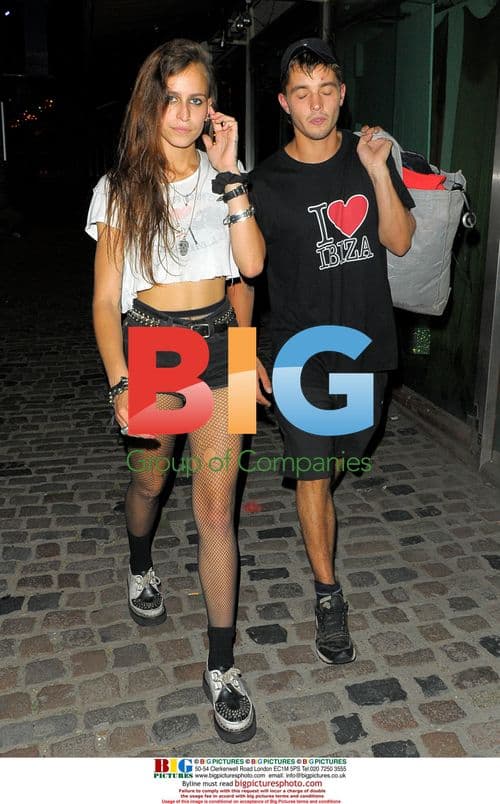 Model Alice Dellal leaving Smash and Grab gallery