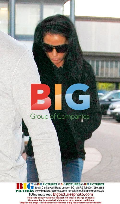 Katie Price and Andrew Gould at London Airport