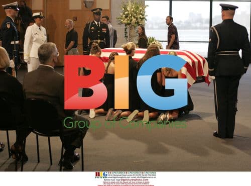 Senator Edward Kennedy's Casket at JFK Library