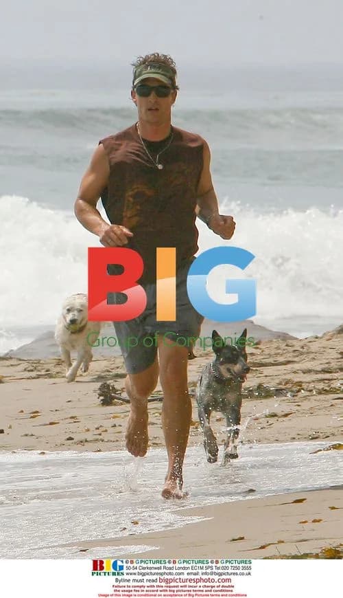 Matthew McConaughey and son at the beach