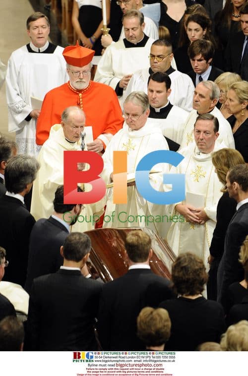 Edward Kennedy's casket in Boston church