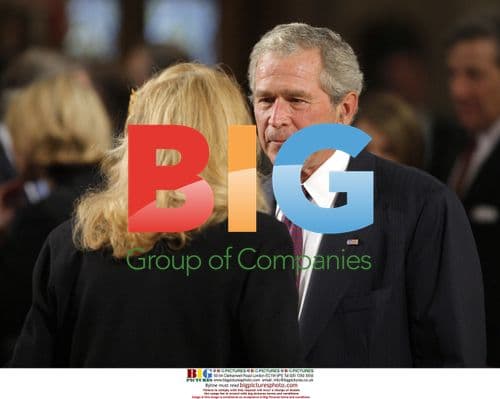 George W. Bush and Joan Kennedy at Kennedy Funeral