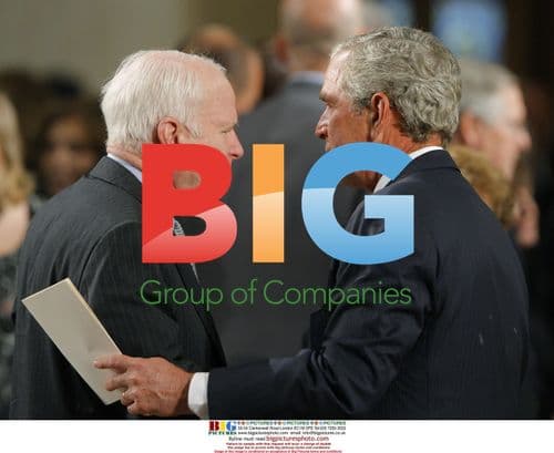 McCain and Bush at Kennedy Funeral