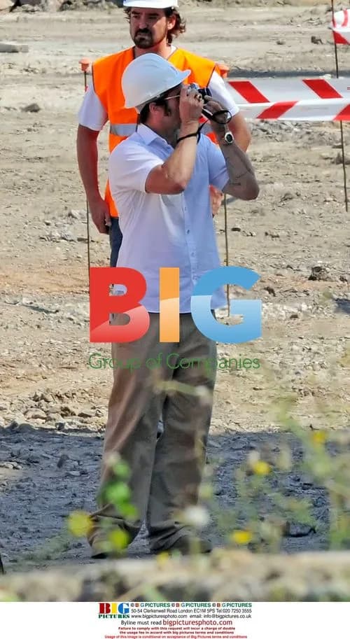 Brad Pitt visits construction site in Aviles, Spain