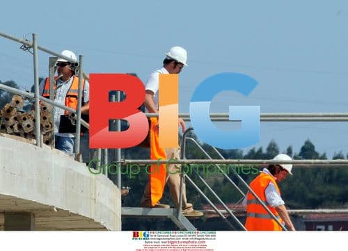 Brad Pitt visits construction site in Spain