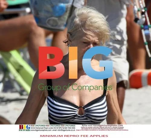 Helen Mirren Sunbathing in Italy