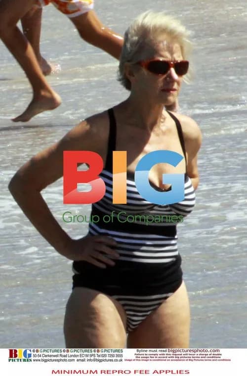 Helen Mirren Sunbathing in Italy
