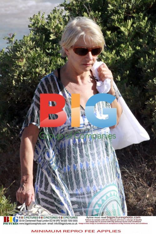 Helen Mirren Sunbathing in Italy