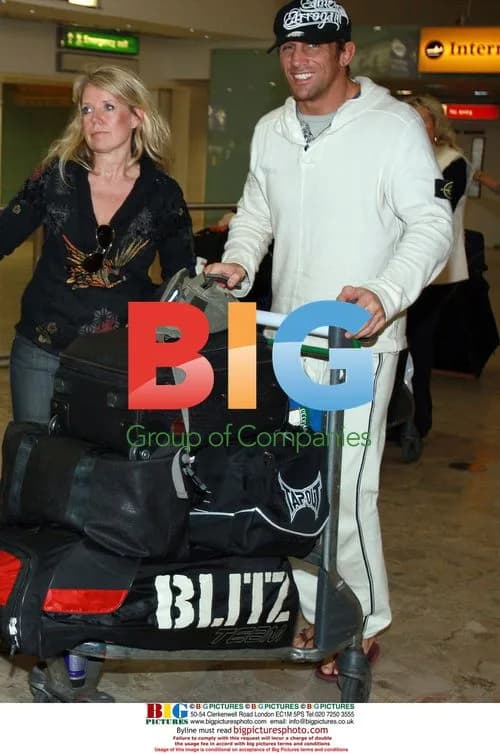 Alex Reid arriving in London from LA