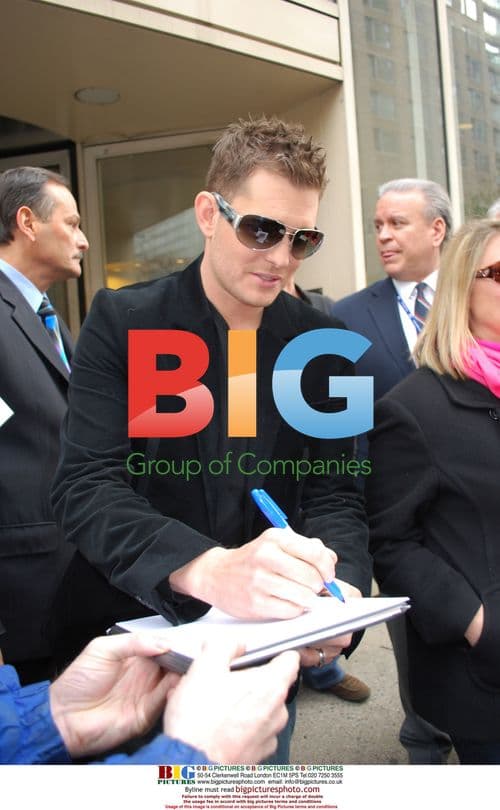 Michael Buble signs autographs in NYC