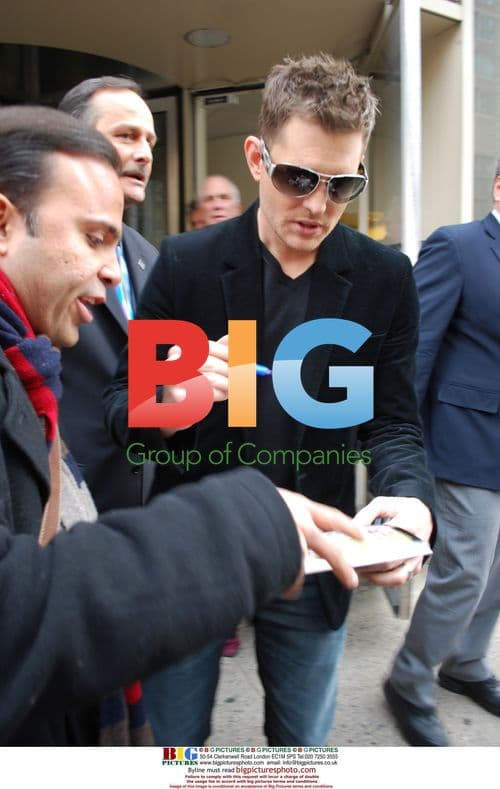 Michael Buble signing autographs in NYC