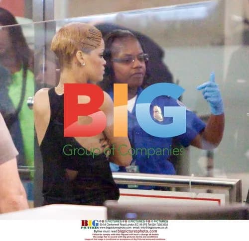 Rihanna undergoes security check at LAX