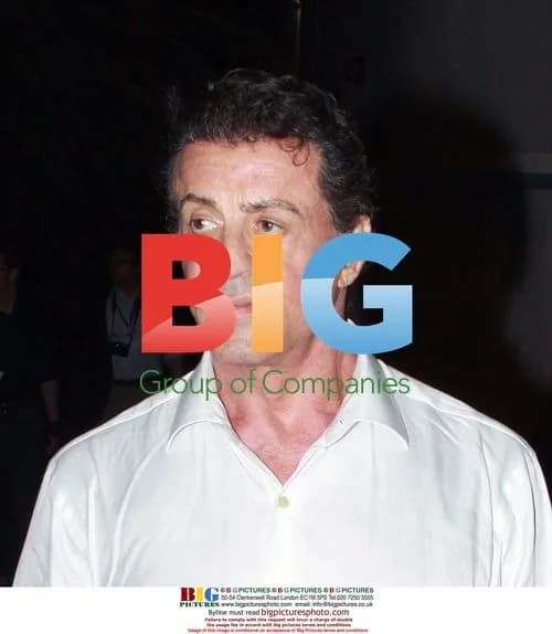 Stallone examines antique car in Miami