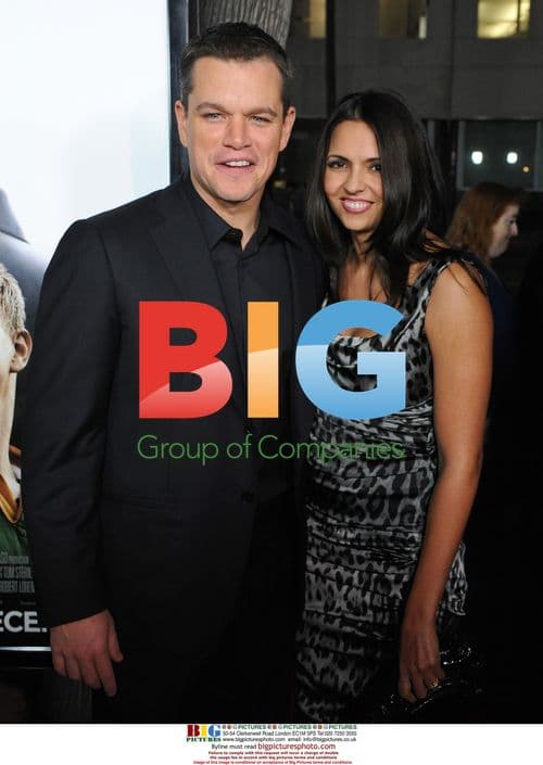 Matt Damon and wife at "Invictus" premiere