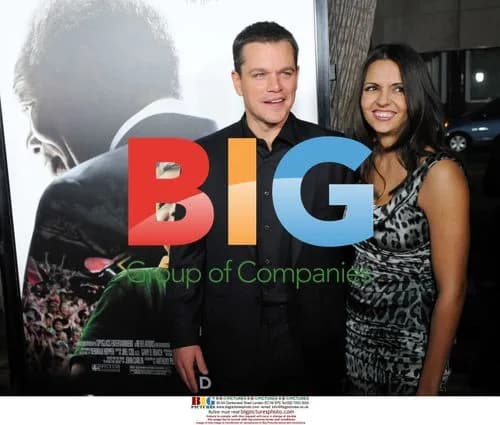 Matt Damon and wife attend "Invictus" premiere