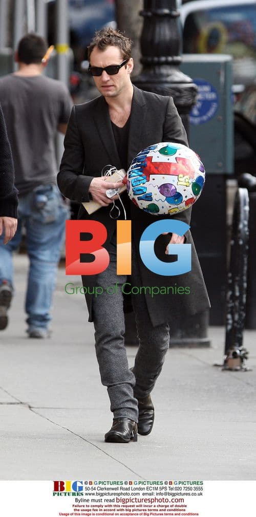 Jude Law at Jonny Lee Miller's son's 1st birthday