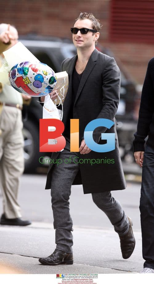 Jude Law at Jonny Lee Miller's son's birthday