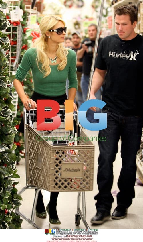 Paris Hilton shops for Christmas at Michael's