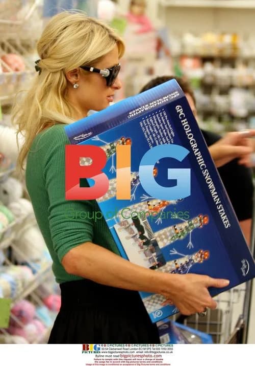 Paris Hilton shops for Christmas supplies