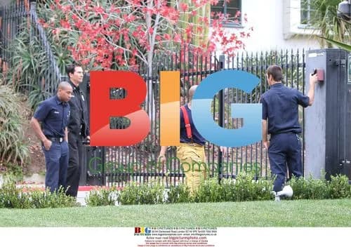 Firefighters at Pitt-Jolie's LA Home