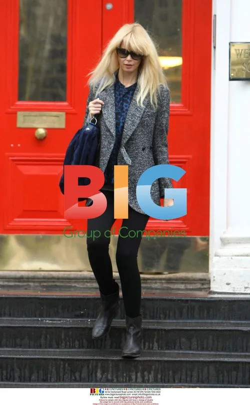 Claudia Schiffer drops son at school