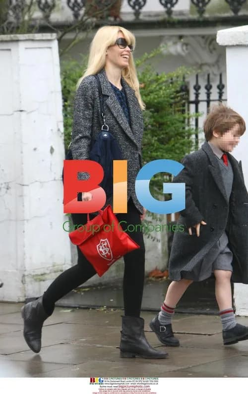 Claudia Schiffer drops son off at school