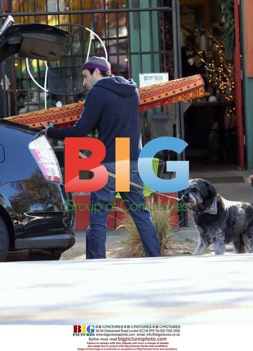 Zachary Quinto seen shopping with dog