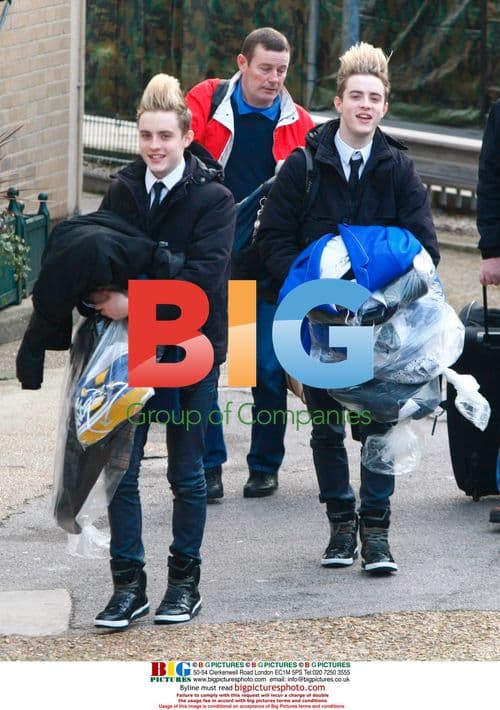 Jedward and father at X Factor rehearsals