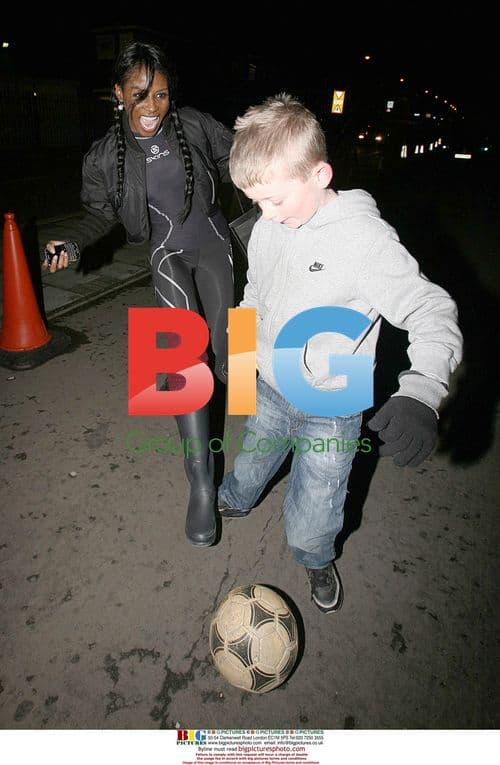 Sinitta plays football in London