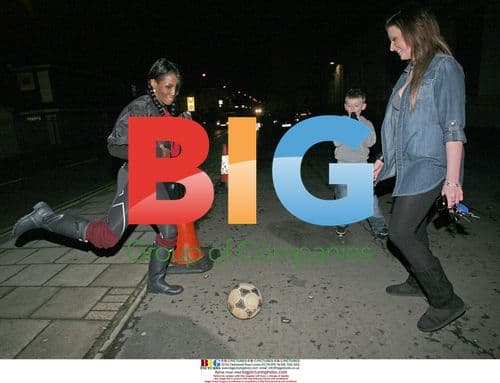 Sinitta plays football in London