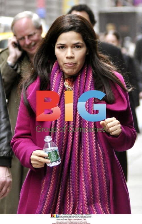 America Ferrera on Ugly Betty set