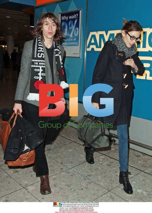 Alexa Chung and Alex Turner at Heathrow