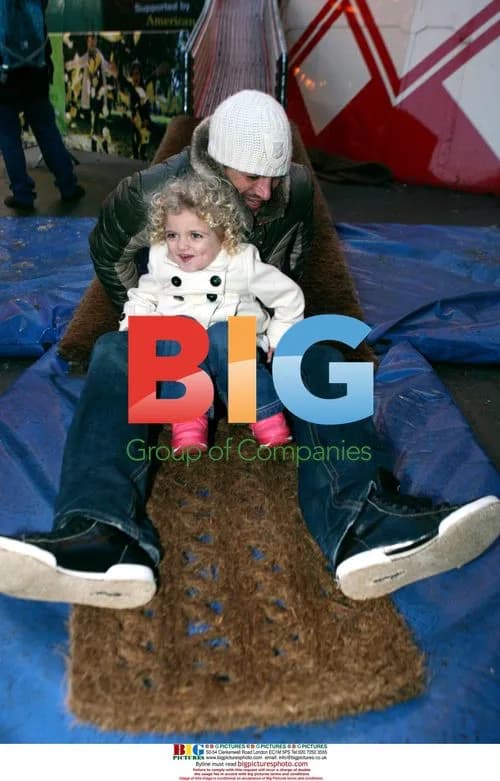 Peter Andre with kids at Winter Wonderland