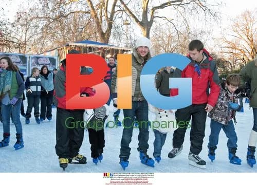 Peter Andre with kids at Winter Wonderland