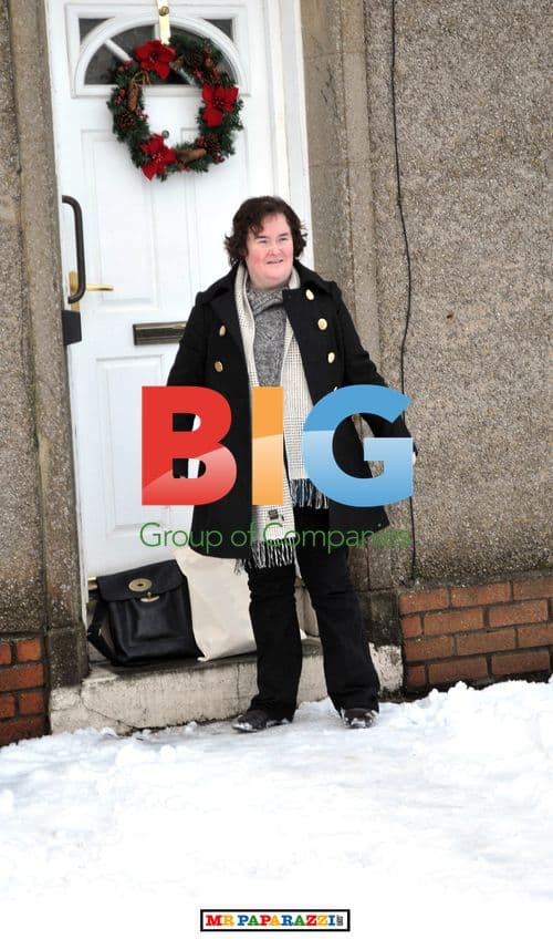 Susan Boyle Throws Snowballs Outside Home