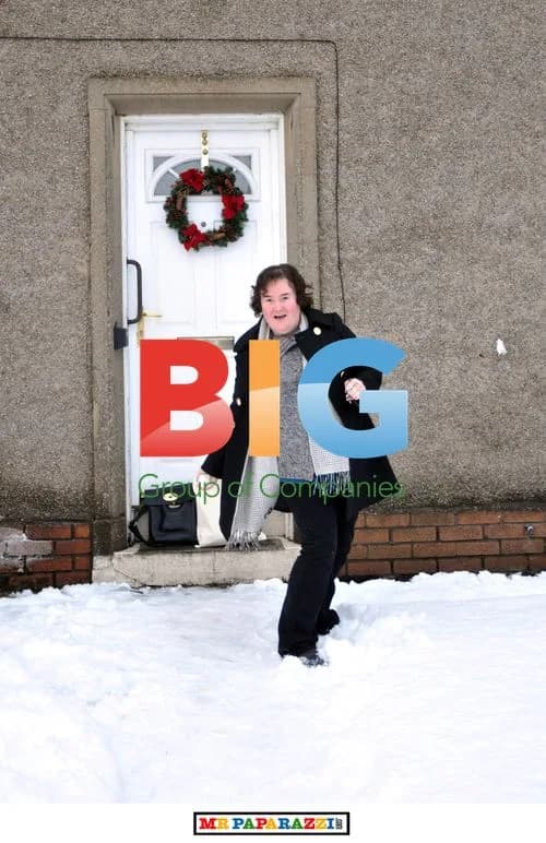 Susan Boyle Throws Snowballs Outside Home