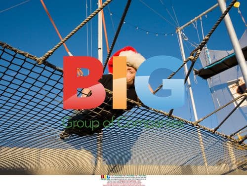 Verne Troyer in Santa Hat After Trapeze Jump