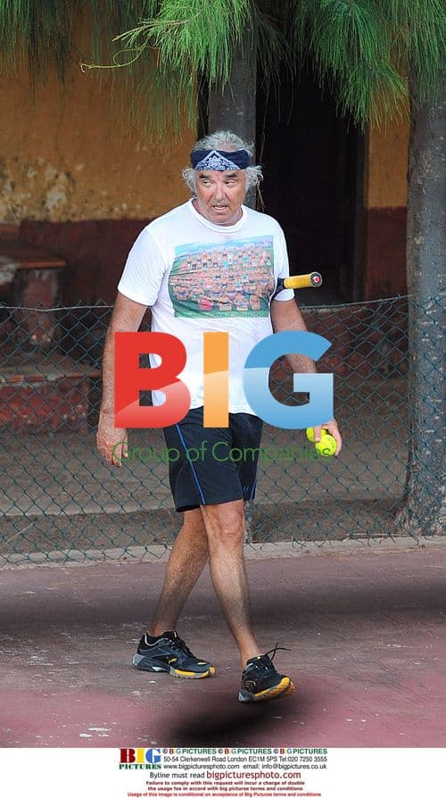 Flavio Briatore playing tennis in Maldivi, Kenya