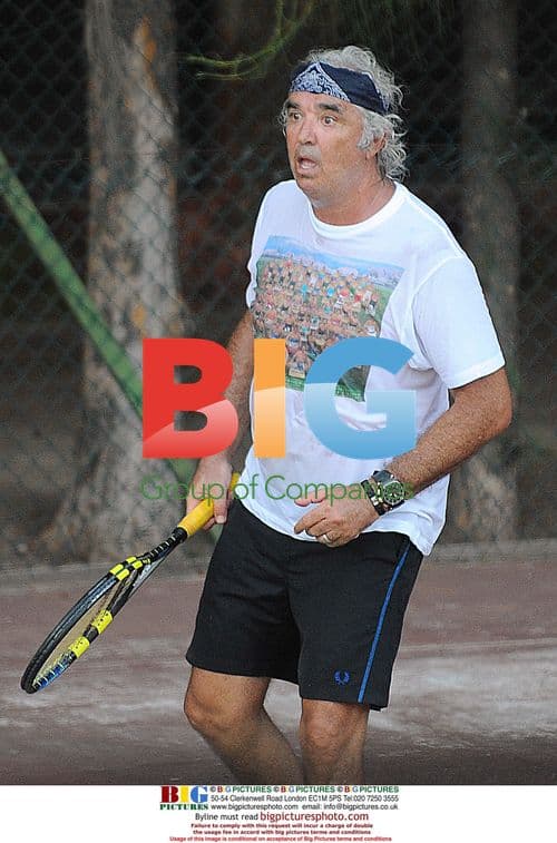 Flavio Briatore plays tennis in Maldini, Kenya