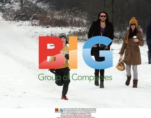 Russell Brand and Katy Perry go sledding in London