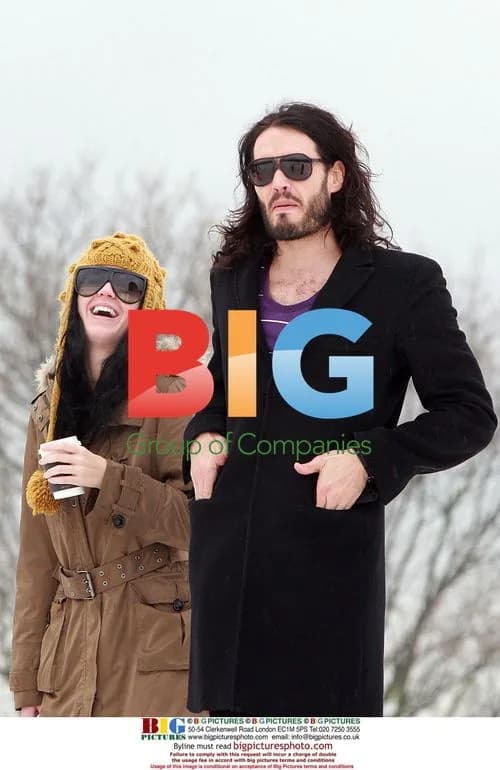 Russell Brand and Katy Perry go sledding in London