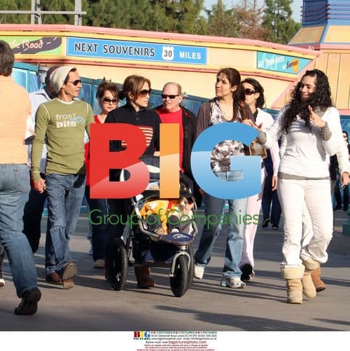 Jennifer Lopez and family at Disney's California Adventure