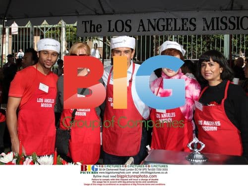 Corbin Bleu and Bonnie Hunt at Christmas Homeless Event