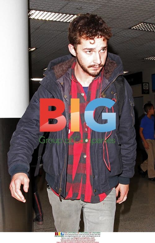 Shia Labeouf arrives at LAX with bandaged finger