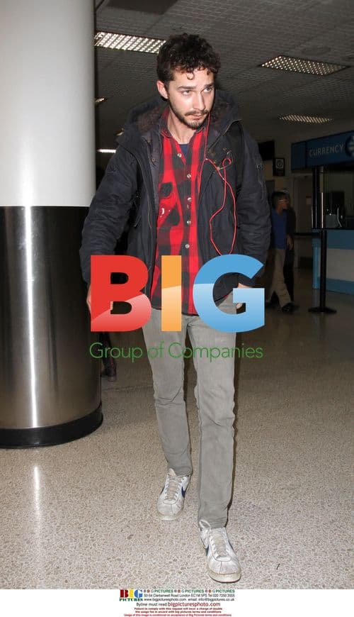 Shia Labeouf arrives at LAX with bandaged finger