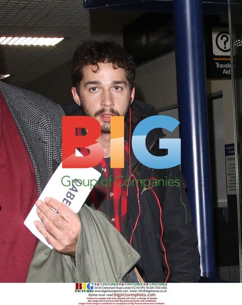 Shia Labeouf arrives at LAX with bandaged finger